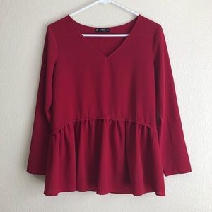 Red-Flowy blouse